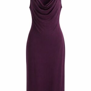 Banana Republic Plum Cowl Neck Sleeveless Midi Dress M